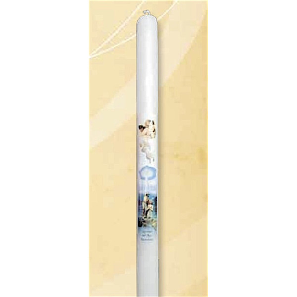 Baptism Decorated candle diameter cm.2 height cm.35