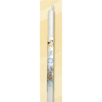 Baptism Decorated candle diameter cm.1,5 height cm.28