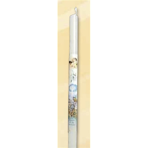 Baptism Decorated candle diameter cm.1,5 height cm.28