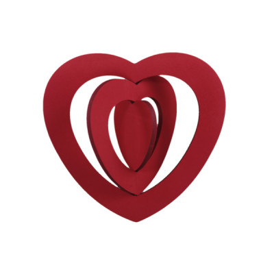 Decorative hanging heart 3D red 50 cm 