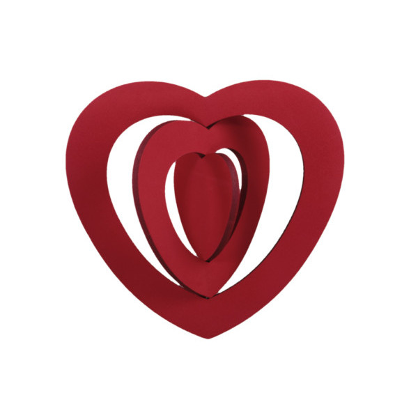 Decorative hanging heart 3D red 50 cm 