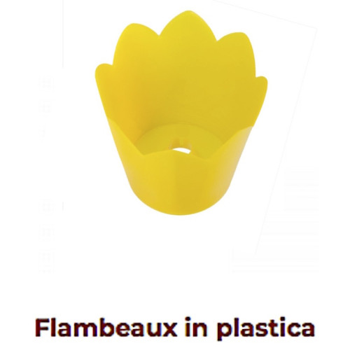 Flambeaux in yellow colored plastic 2 pieces