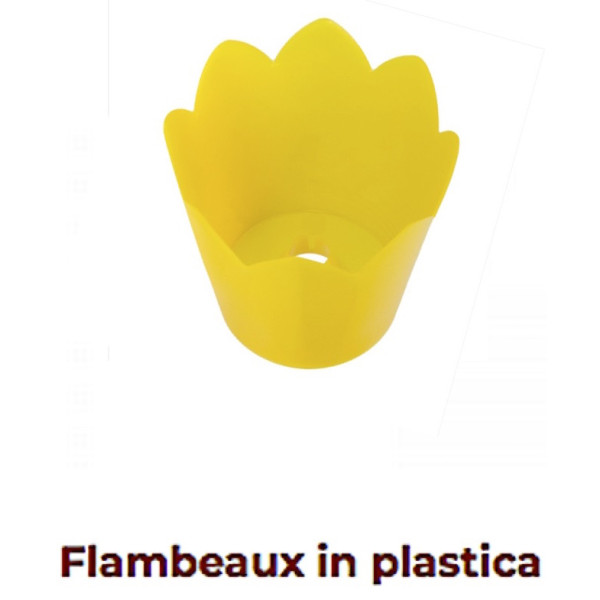 Flambeaux in yellow colored plastic 2 pieces