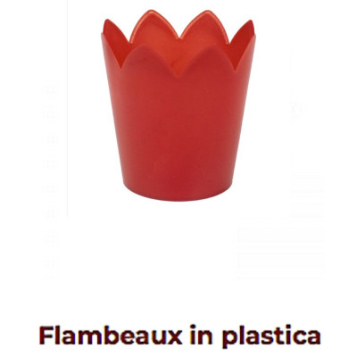 Flambeaux in red colored plastic 2 pieces