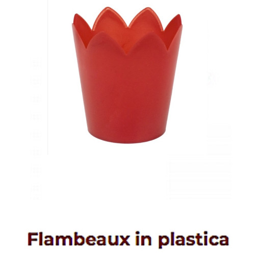 Flambeaux in red colored plastic 2 pieces