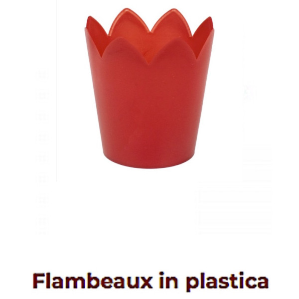 Flambeaux in red colored plastic 2 pieces