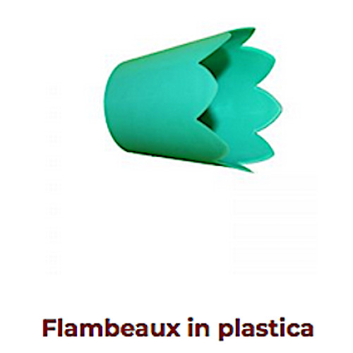 Flambeaux in green colored plastic 2 pieces