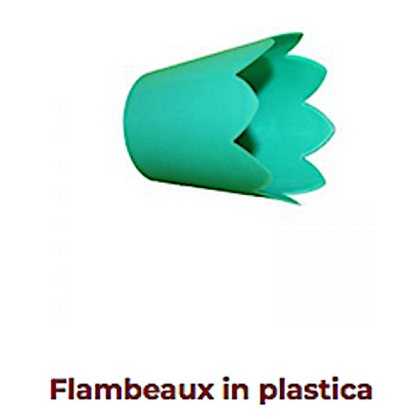 Flambeaux in green colored plastic 2 pieces