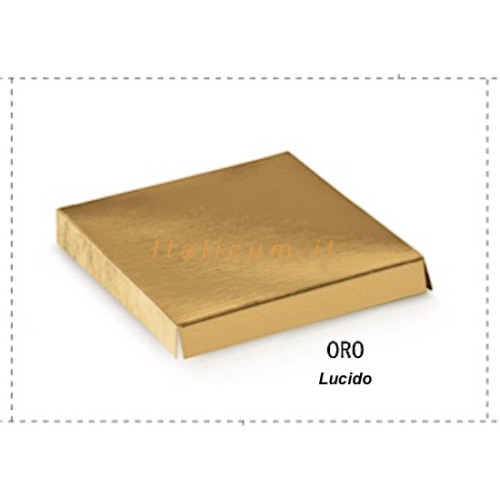 Raised floor for clear PVC boxes shiny gold cardboard mm.120x120 - 10 Pcs.