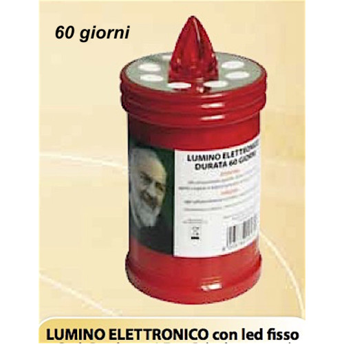 Red Electronic votive candle fixed led lasting 60 days.