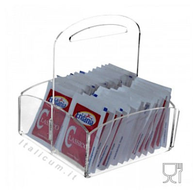 Sugar packet holder clear plexiglass cm.10x10x12