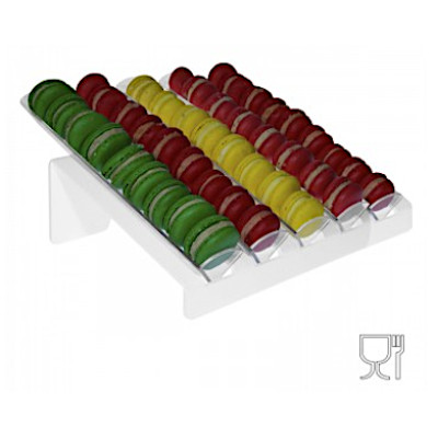 Macarons holder White plexiglass display 5 rows cm.36x33x16