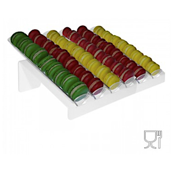 Macarons holder White plexiglass display 6 rows cm.43,5x33x16