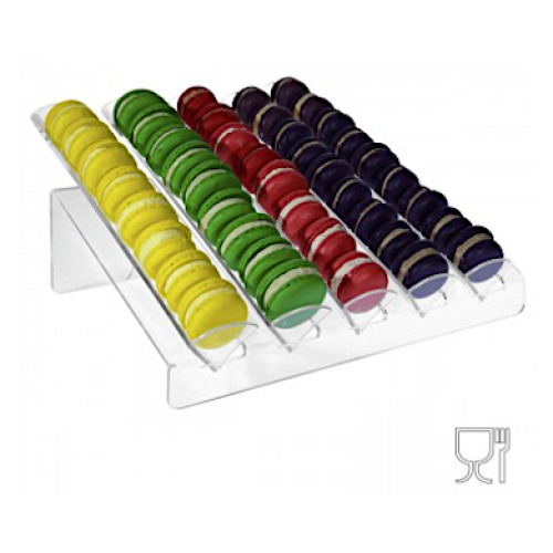 Macarons holder transparent plexiglass display 5 rows cm.36x33x16