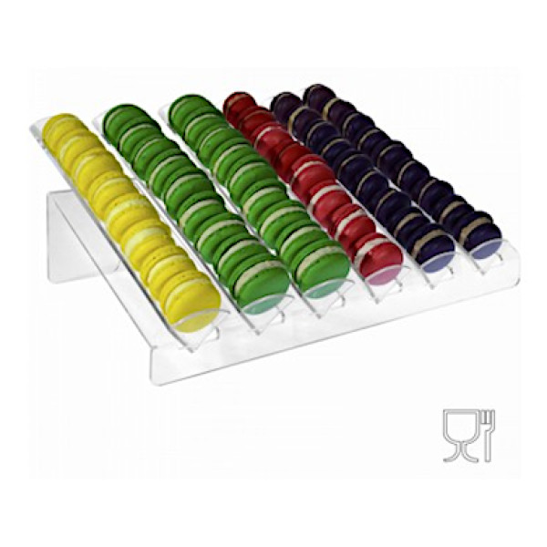 Macarons holder transparent plexiglass display 6 rows cm.43,5x33x16