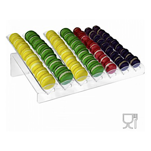 Macarons holder transparent plexiglass display 7 rows cm.50,5x33x16
