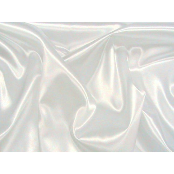 Satin WHITE 100% polyester - height 150 cm - 190 gr./mt. - 1 meter