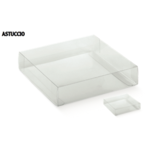 Transparent folding boxes with lateral opening mm.70x70x20 - 10 Pcs