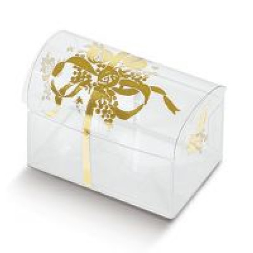 Clear PVC Casket boxes Cofanetto GOLD mm. 70x45x52 - 10 Pcs.
