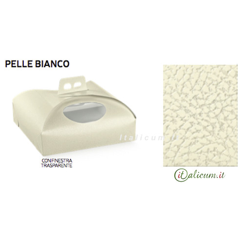 Cake box white leather cardboard with window mm.230x230x70 - 100 Pcs.