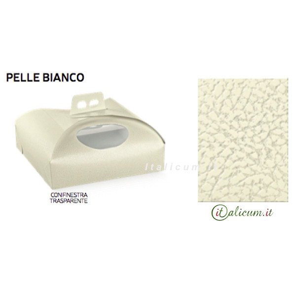 Cake box white leather cardboard with window mm.230x230x70 - 100 Pcs.