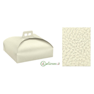 Cake box white leather cardboard mm.210x210x70 - 20 Pcs.