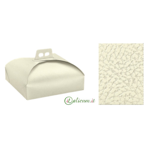 Cake box white leather cardboard mm.140x140x70 - 20 Pcs.
