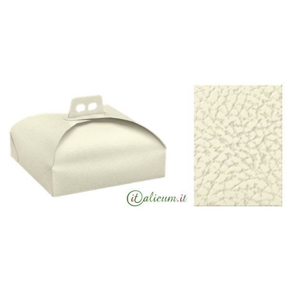 Cake box white leather cardboard mm.140x140x70 - 20 Pcs.