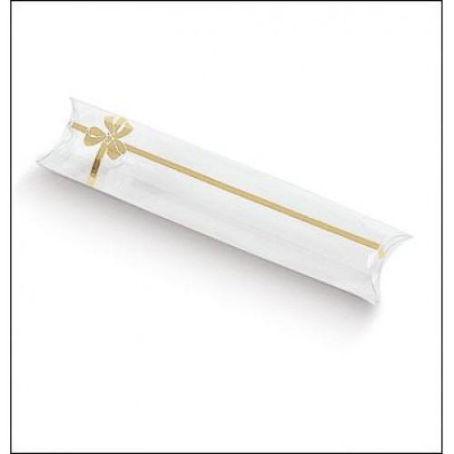 Transparent PVC tube boxes gold mm.100x38 - 10 Pcs