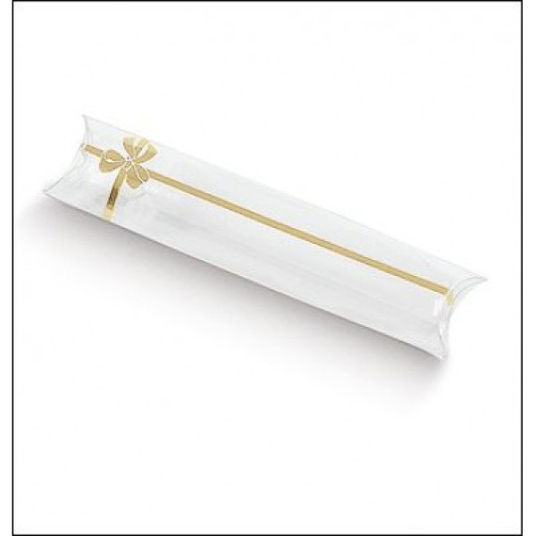 Transparent gold PVC tube boxes mm.150x38 - 10 Pcs