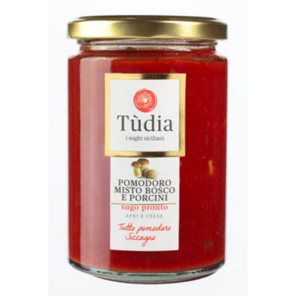 Tomato sauce with mixed spices and porcini mushrooms in extra virgin olive oil - 12,35 Oz.