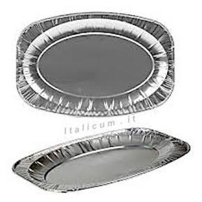Aluminum oval medium tray mm.430x286x25 - V2 - Pcs. 2