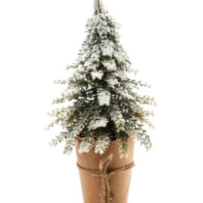 Small snow-covered Christmas tree 33 cm. with pot