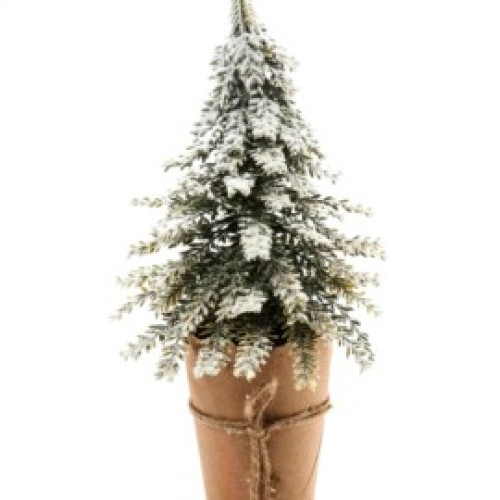 Small snow-covered Christmas tree 33 cm. with pot