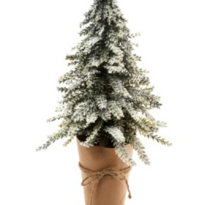 Small snow-covered Christmas tree and vase 50 cm