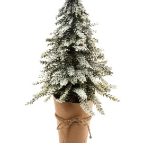 Small snow-covered Christmas tree and vase 50 cm
