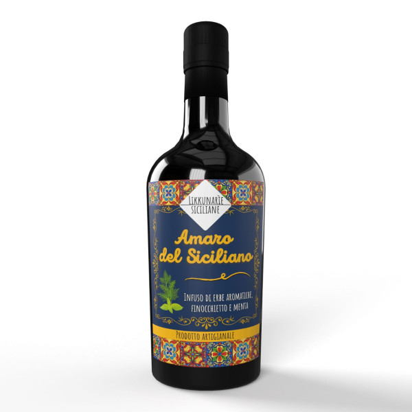 Sicilian artisan bitter with aromatic herbs, fennel and mint - 50 cl. 28%