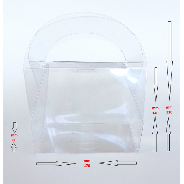 Transparent handbag box with handles mm. 170x80x140 - 10 Pcs.