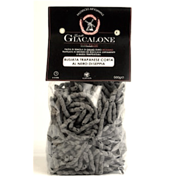 Trapani busiate with cuttlefish ink - Artisan 100% Sicilian durum wheat - 24 packs of 500 gr.