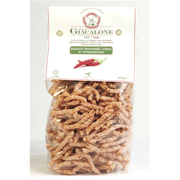 Artisan chili pepper busiate 100% Sicilian durum wheat - 24 packs of 500 gr.