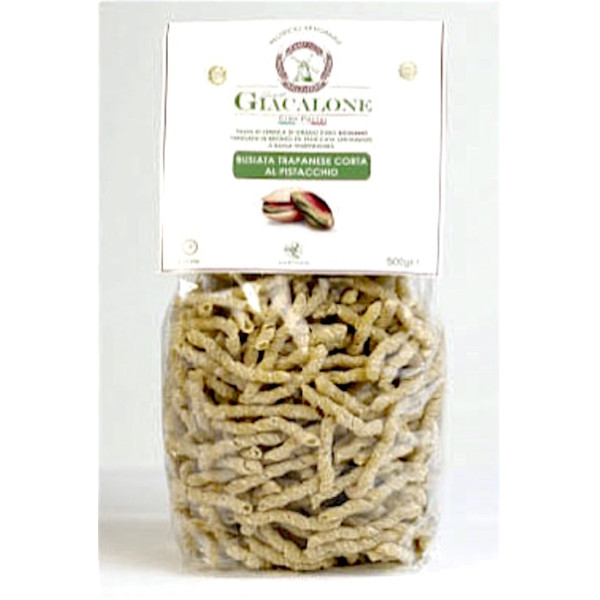 Busiate Trapanesi artisanal pistachio pasta 100% Sicilian durum wheat - 24 packs of 500 gr.