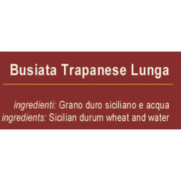 Artisan long Trapani busiate 24 pack of 500 gr. - 100% Sicilian durum wheat