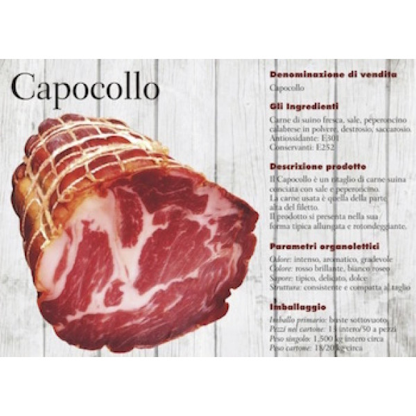 Capicola ham from Calabria Vacuum packed - Approximately 35,27 Oz. (Kg.1) 