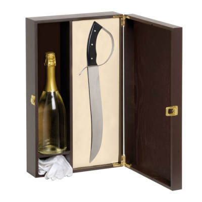 Resin handle saber with gloves and 1 bottle box