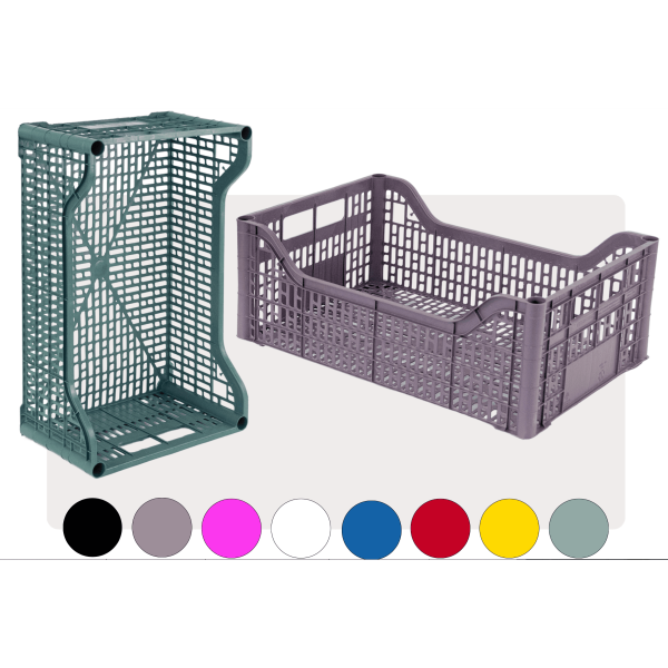 Recycled plastic fruit and vegetable crate cm.30x50x17.5 - Pallet 128 pieces