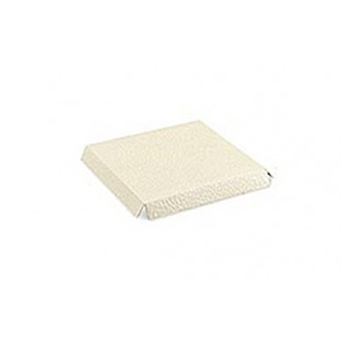 Raised bottoms white leather cardboard mm.150x150 - Pcs.10