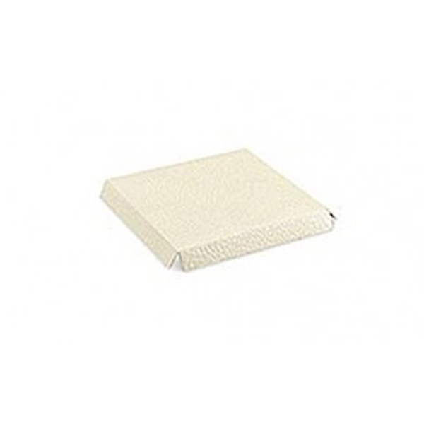 Raised bottoms white leather cardboard mm.150x150 - Pcs.10