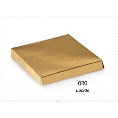 GLOSSY GOLD raised bottom for transparent boxes mm.60x60 - Pcs.10