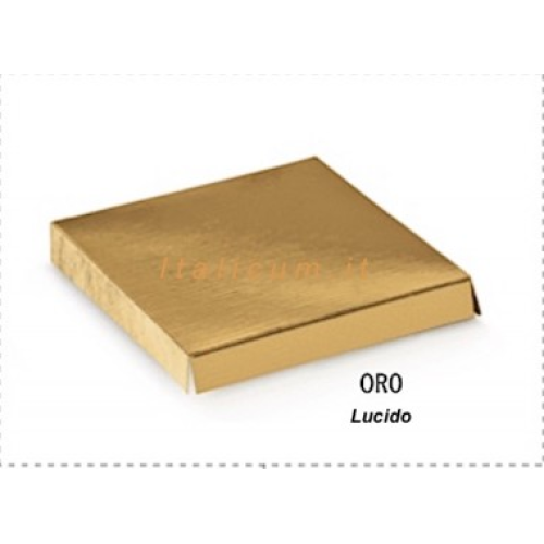 GLOSSY GOLD raised bottom for transparent boxes mm.60x60 - Pcs.10