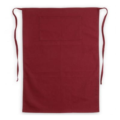 Burgundy bar apron 90x65 cm long with front pocket